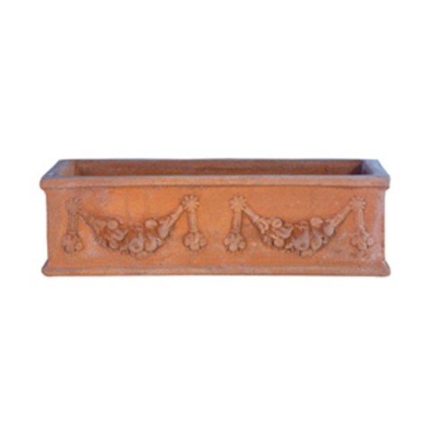 Double-Festooned Terracotta Box from Impruneta
